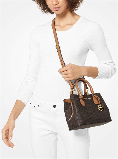 Camille Small Logo and Leather Satchel 